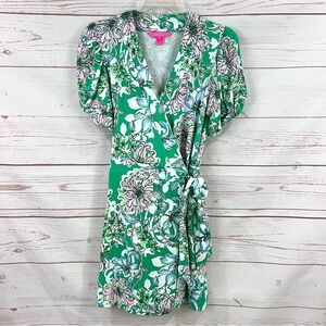 NWOT Lilly Pulitzer Sailynn Wrap Romper Dress Spearmint Blossom Views Floral